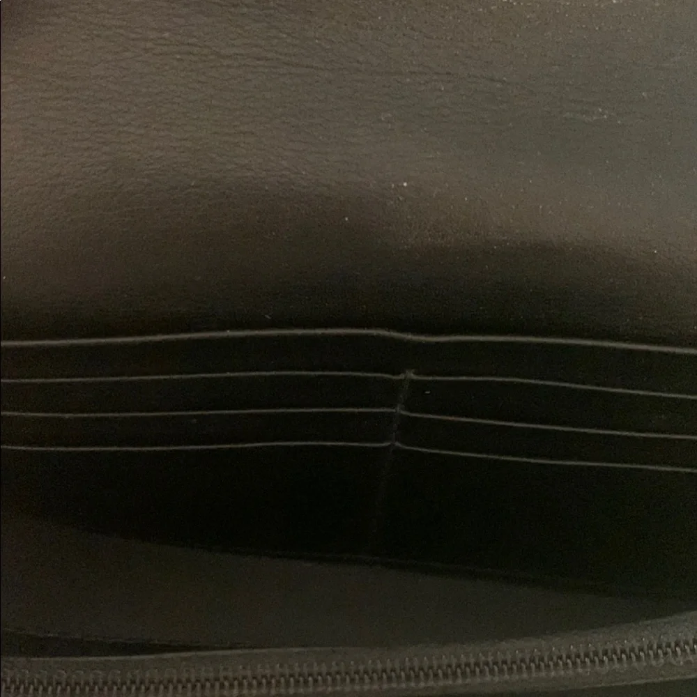 Dior vintage-1990’s Black Monogram continental wallet with Silver Buckle clasp